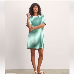 Everlane Green and White Striped Tee shirt dress.  Size Medium